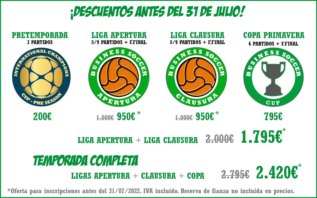 Competiciones F7 Madrid oferta julio
